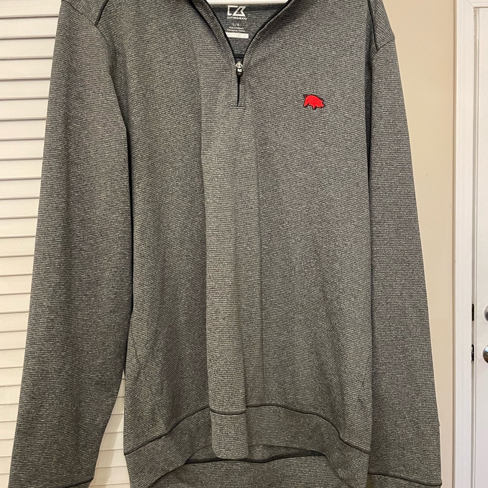 Cutter & Buck Men's Charcoal Zip-Up Sweater